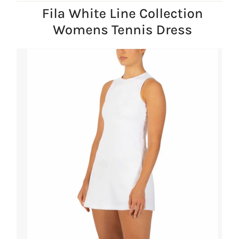 Fila Tennis Dress Sleeveless Cutout Back White UPF 50+ M Sporty, Athleisure Golf